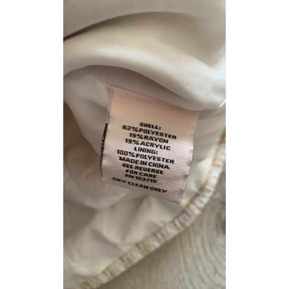 NWT Nanette Lepore tweed dress Buttons style  14 classic elegant warm sand white - Picture 9 of 13